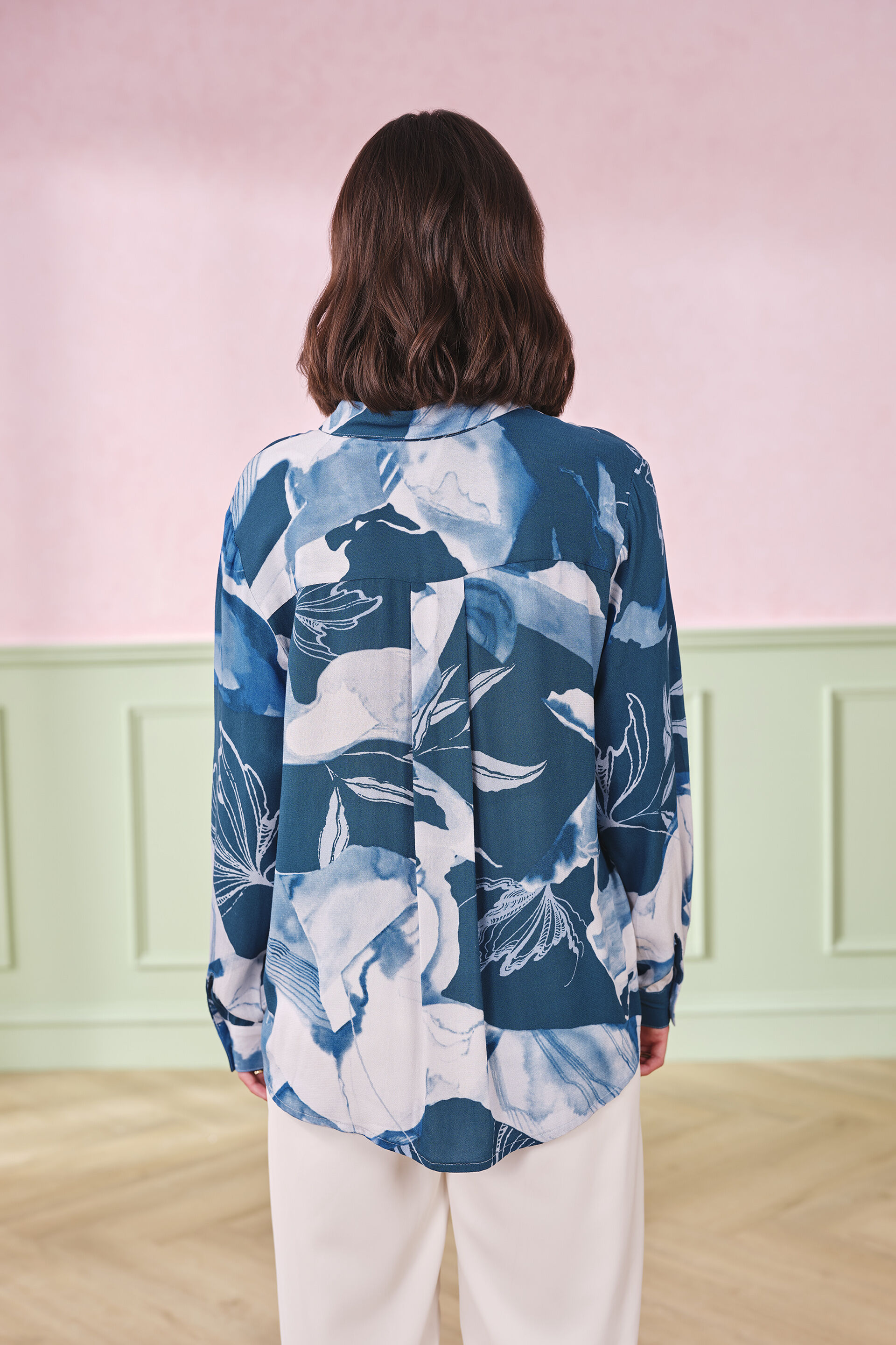 White Sky & Sand Viscose Top, Turquoise, image 6